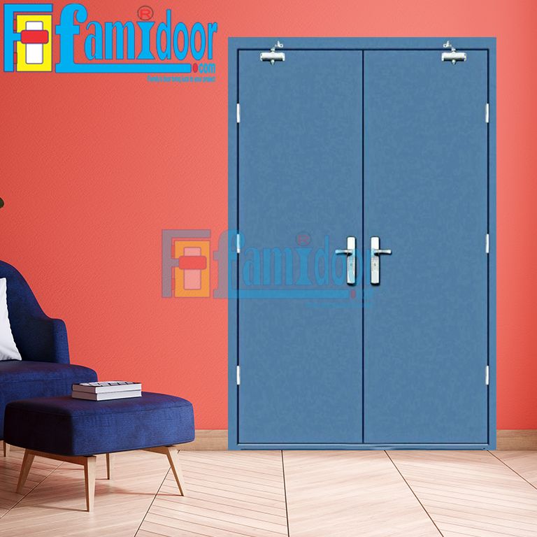 Cửa thép chống cháy 2P – 2 tay co thủy lực - FamiDoor - Công Ty Cổ Phần Tập Đoàn SaigonDoor