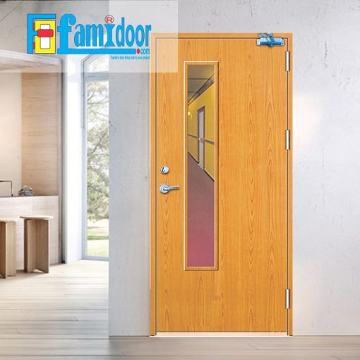 Cửa gỗ chống cháy GCC-P1GL - FamiDoor - Công Ty Cổ Phần Tập Đoàn SaigonDoor