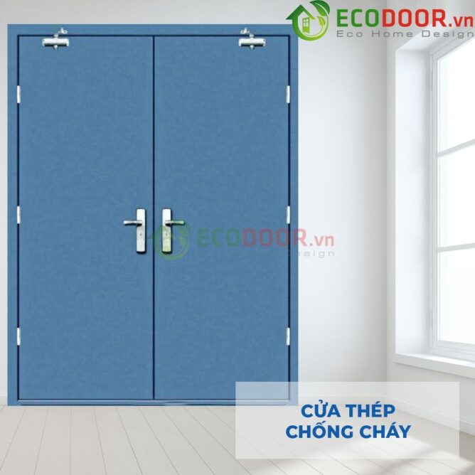 Cửa thép chống cháy 2P 2 tay cơ thủy lực ECD - EcoDoor - Công Ty Cổ Phần Tập Đoàn SaigonDoor