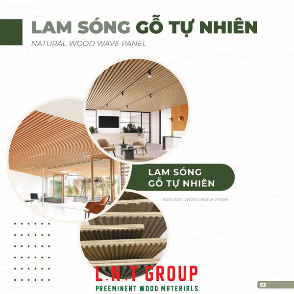 Lam sóng gỗ tự nhiên - Ván ép LNT - Công Ty TNHH Vật Liệu Esmart Việt Nam LNT Group