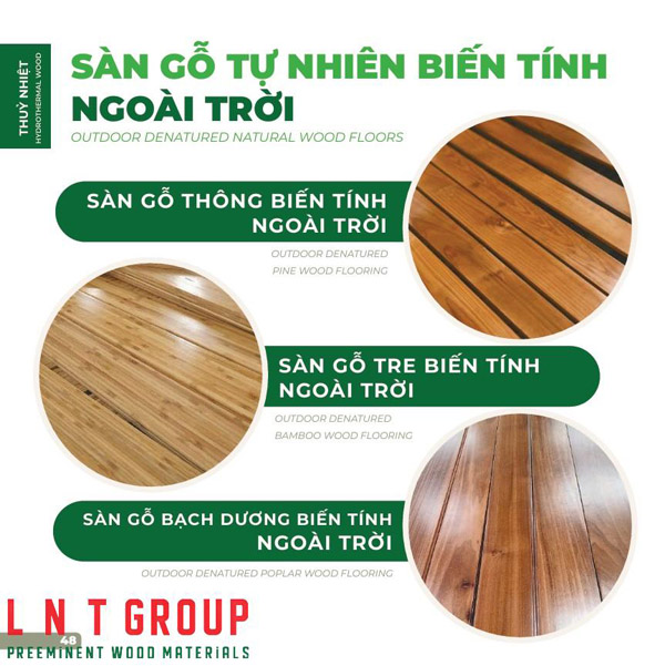 Sàn gỗ tự nhiên biến tính ngoài trời thủy nhiệt - Ván ép LNT - Công Ty TNHH Vật Liệu Esmart Việt Nam LNT Group