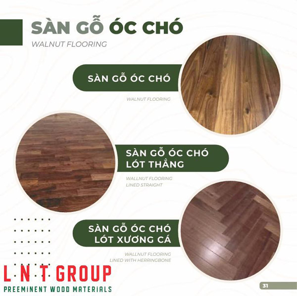 Sàn gỗ óc chó - Ván ép LNT - Công Ty TNHH Vật Liệu Esmart Việt Nam LNT Group