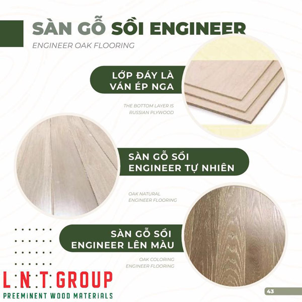 Sàn gỗ sồi engineer - Ván ép LNT - Công Ty TNHH Vật Liệu Esmart Việt Nam LNT Group