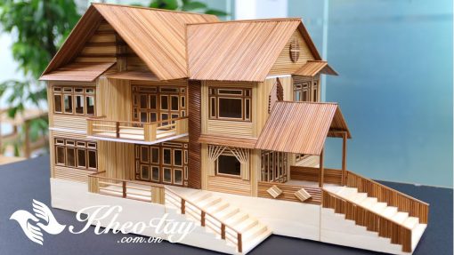 Bản vẽ Biệt thự tăm tre 2 tầng