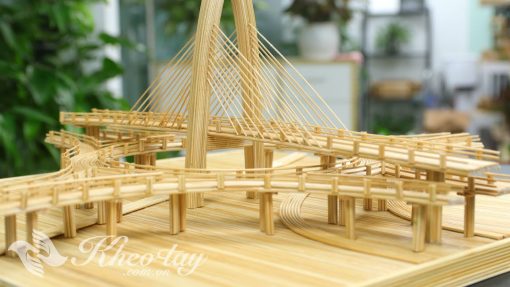 Bản vẽ mô hình Cầu ngã 3 Huế – Đà Nẵng bằng tăm tre