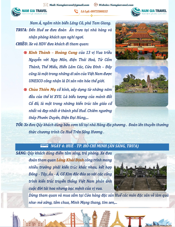 Tour Đà Nẵng - Hội An - Huế 4N3Đ - Nam Gia Travel - Công Ty TNHH Dịch Vụ Lữ Hành Nam Gia Travel