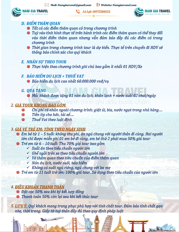 Tour Phú Quốc 4N3Đ - Nam Gia Travel - Công Ty TNHH Dịch Vụ Lữ Hành Nam Gia Travel