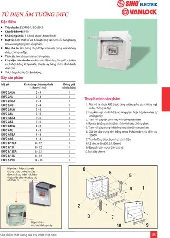 Tủ điện âm tường E4FC - Thiết Bị Điện Dân Dụng Hà Nội - Công Ty TNHH Thiết Bị Điện Nước Hà Nội