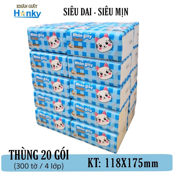 Giấy ăn rút cao cấp Hanky mèo trắng 4 lớp siêu dai mềm mại - Khăn Giấy Hanky - Công Ty TNHH Thương Mại Sản Xuất Anh Phương