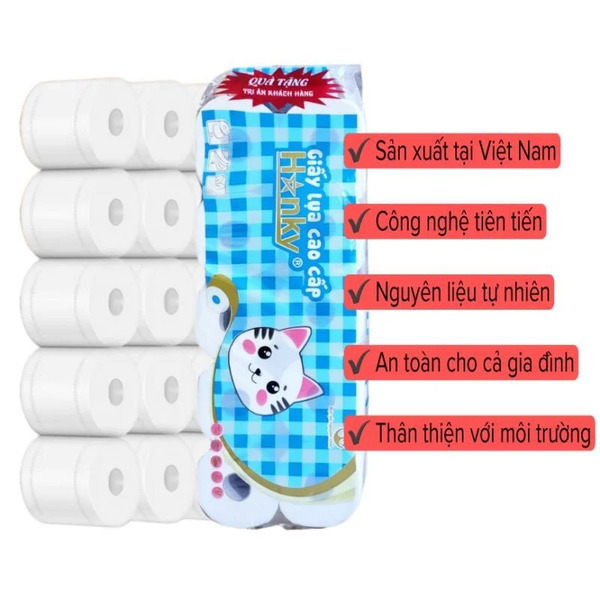 Giấy vệ sinh cuộn cao cấp Hanky 4 lớp siêu dai mềm mại - Khăn Giấy Hanky - Công Ty TNHH Thương Mại Sản Xuất Anh Phương