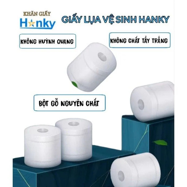 Giấy vệ sinh cuộn cao cấp Hanky 4 lớp siêu dai mềm mại - Khăn Giấy Hanky - Công Ty TNHH Thương Mại Sản Xuất Anh Phương