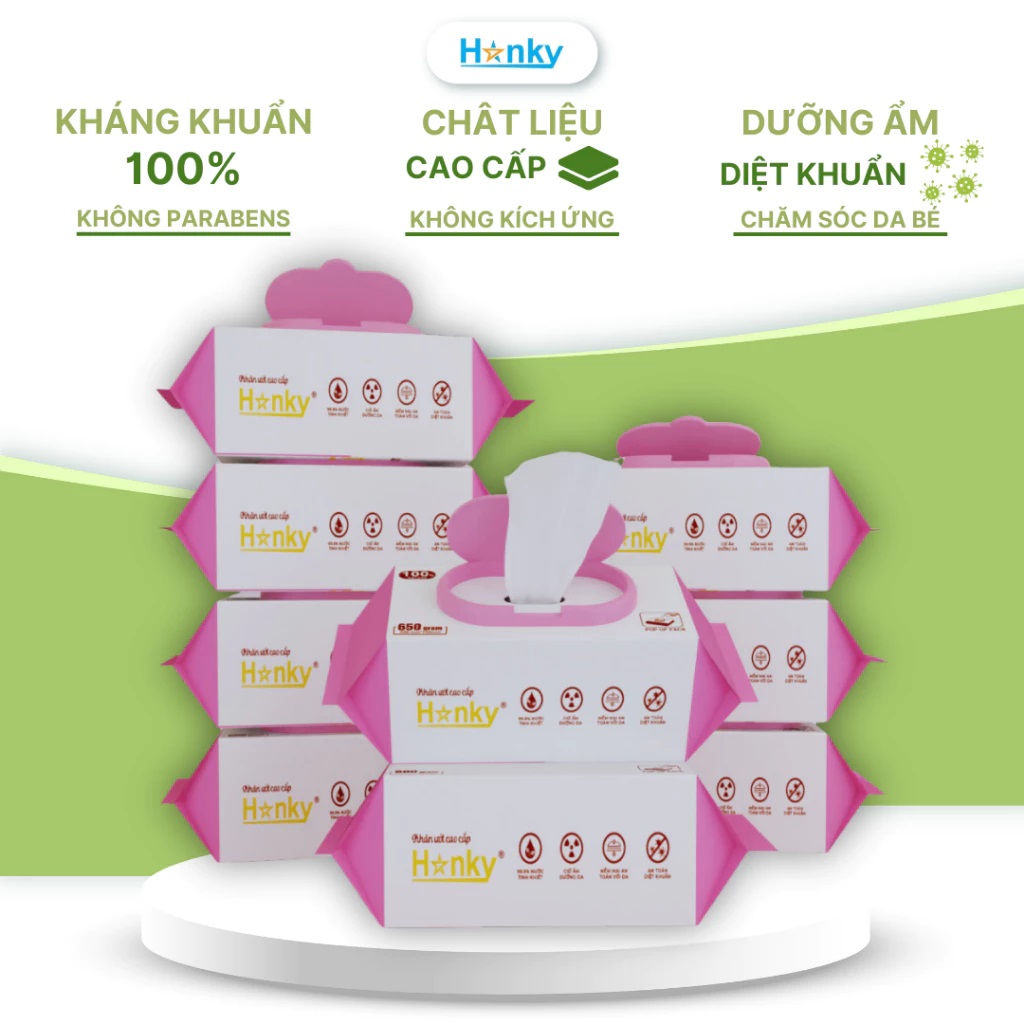 Khăn ướt to gói 100 tờ Hanky không cồn, không Parabens - Khăn Giấy Hanky - Công Ty TNHH Thương Mại Sản Xuất Anh Phương