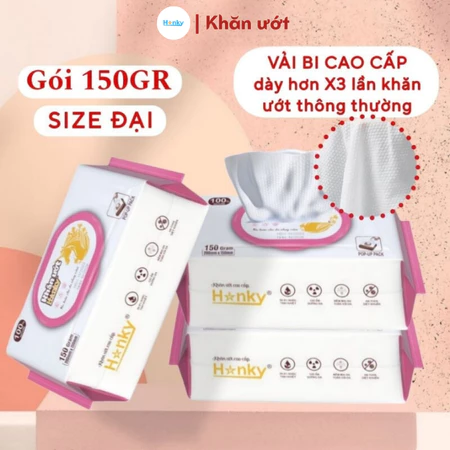 Khăn ướt to gói 100 tờ Hanky không cồn, không Parabens - Khăn Giấy Hanky - Công Ty TNHH Thương Mại Sản Xuất Anh Phương