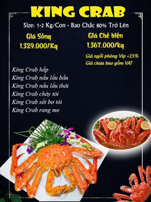 Menu King Grab - Hải Sản Giang Ghẹ - Công Ty TNHH Thương Mại Dịch Vụ Hải Sản 68