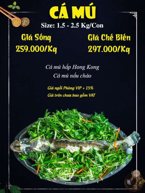 Menu cá mú - Hải Sản Giang Ghẹ - Công Ty TNHH Thương Mại Dịch Vụ Hải Sản 68