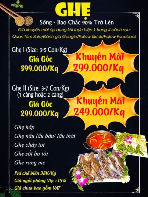 Menu ghẹ - Hải Sản Giang Ghẹ - Công Ty TNHH Thương Mại Dịch Vụ Hải Sản 68