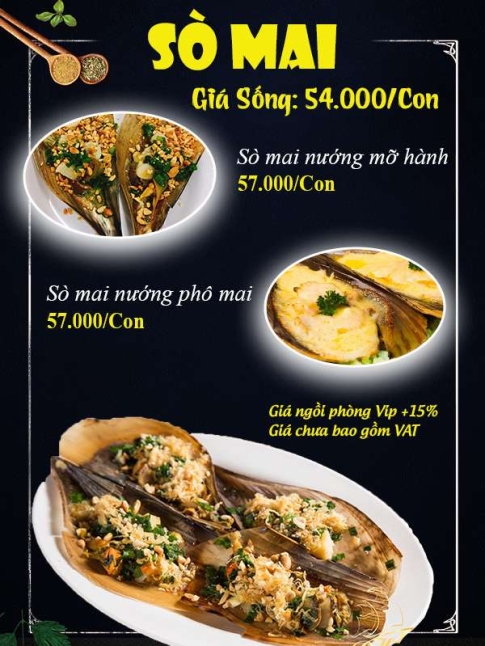 Menu sò mai - Hải Sản Giang Ghẹ - Công Ty TNHH Thương Mại Dịch Vụ Hải Sản 68