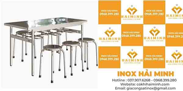 Bàn ghế inox công nghiệp - Bàn Ghế Inox Hải Minh - Công Ty TNHH SX TM Xây Dựng Cơ Khí Hải Minh