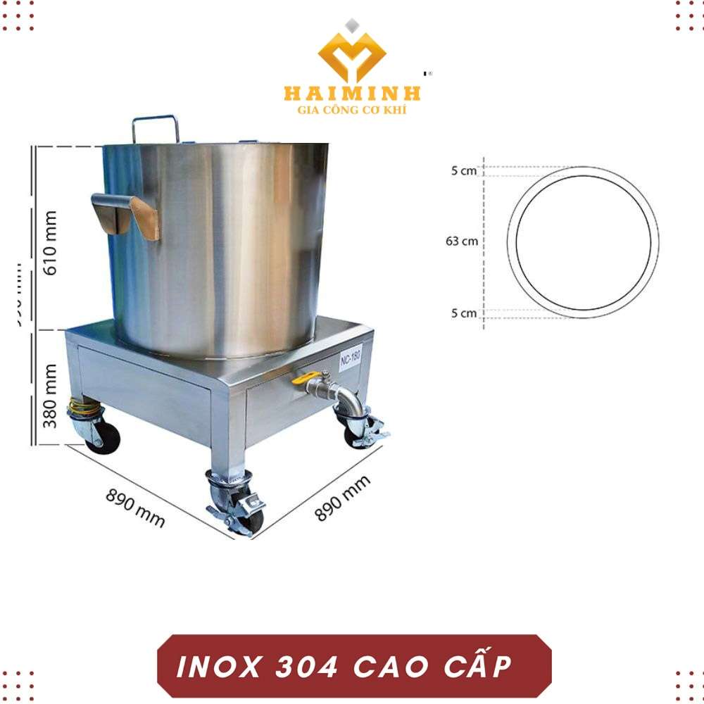 Nồi điện nấu cháo công nghiệp 90L - Bàn Ghế Inox Hải Minh - Công Ty TNHH SX TM Xây Dựng Cơ Khí Hải Minh