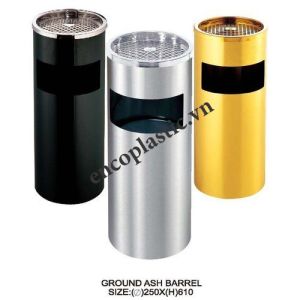 Thùng rác inox gạt tàn - Thùng Rác Nhựa Enco - Công Ty Cổ Phần Sản Xuất Thiết Bị Môi Trường Đô Thị Enco