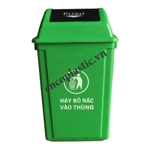 Thùng rác nhựa HDPE 60L nắp lật - Thùng Rác Nhựa Enco - Công Ty Cổ Phần Sản Xuất Thiết Bị Môi Trường Đô Thị Enco