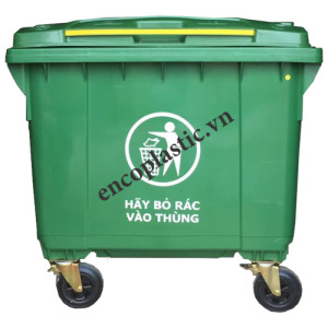 Thùng rác nhựa HDPE 660L - Thùng Rác Nhựa Enco - Công Ty Cổ Phần Sản Xuất Thiết Bị Môi Trường Đô Thị Enco