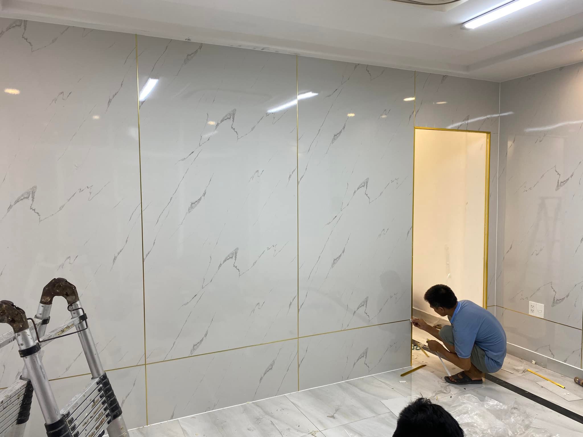 Hình ảnh thi công - Tấm Nhựa ốp Tường Thăng Long - Công Ty Cổ Phần Tư Vấn Xây Dựng Và Nội Thất Thăng Long
