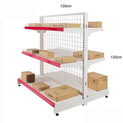Kệ siêu thị đôi lưng lưới 120cm x 120cm