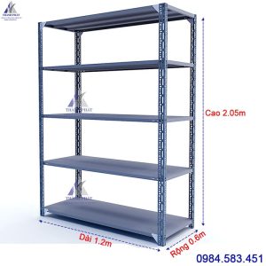 Kệ sắt V lỗ 5 tầng dài 1m x cao 2.05m