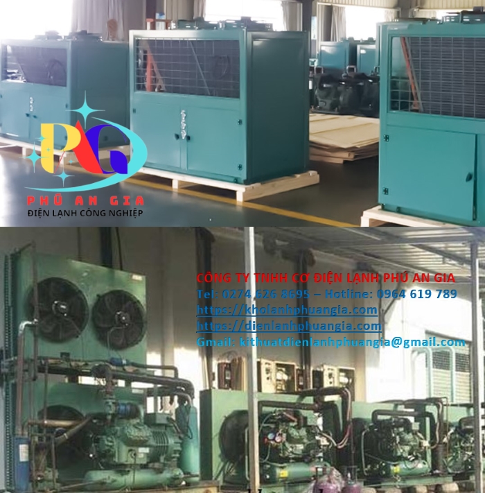 Cụm máy nén dàn ngưng giải nhiệt gió - Cơ Điện Lạnh Phú An Gia - Công Ty TNHH Cơ Điện Lạnh Phú An Gia
