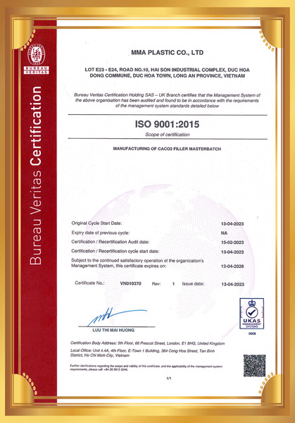 Chứng nhận ISO 9001:2015