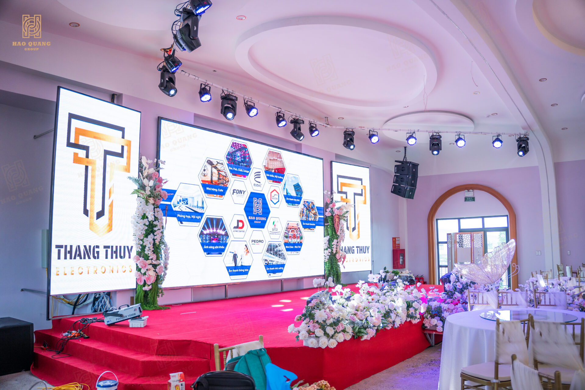 Hoàn thiện hệ thống âm thanh, ảnh sáng tại tiệc cưới Thành Chung, Thanh Hóa