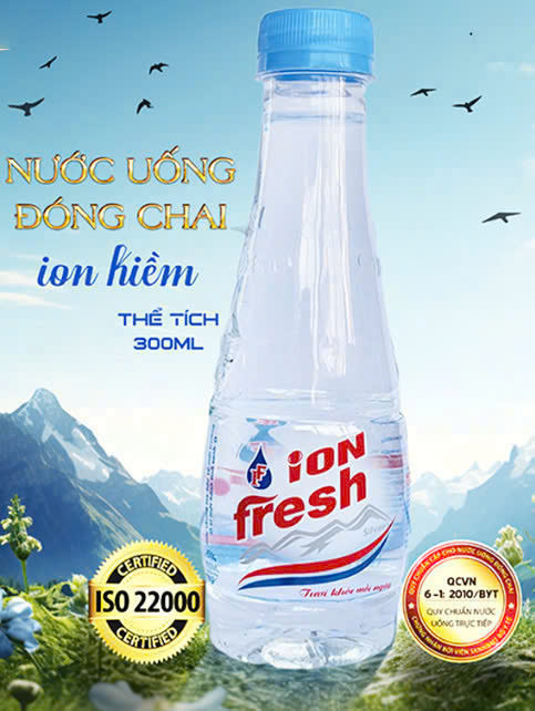 Nước uống đóng chai ion kiềm 300ml - Công Ty TNHH Sản Xuất & Gia Công Nước Uống Đóng Chai Ion Fresh
