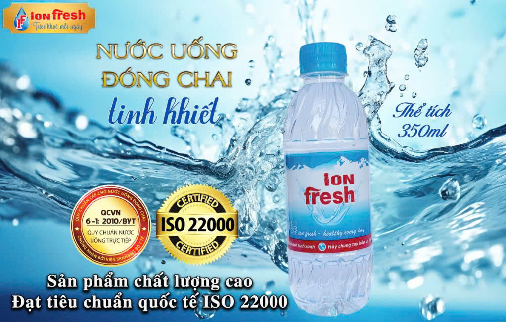 Nước uống đóng chai tinh khiết 500ml - Công Ty TNHH Sản Xuất & Gia Công Nước Uống Đóng Chai Ion Fresh