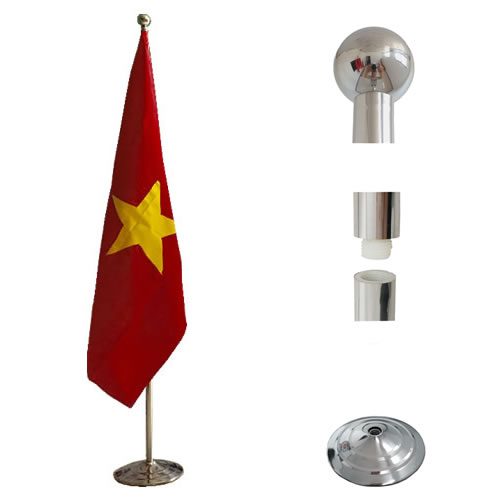 Cột cờ inox văn phòng 2m - Bạc thường