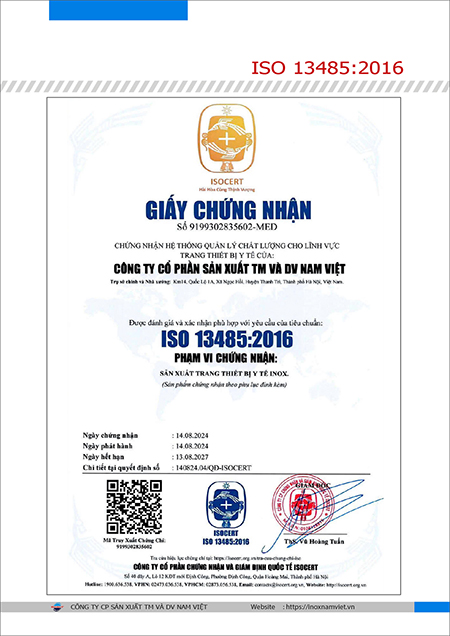 Chứng nhận ISO 13485:2016