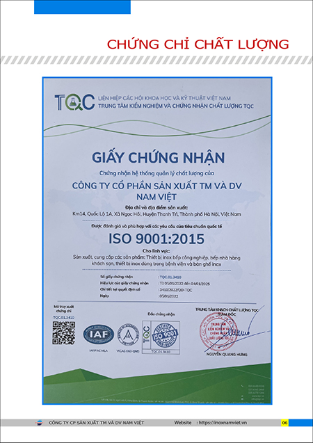 Chứng nhận ISO 9001:2015