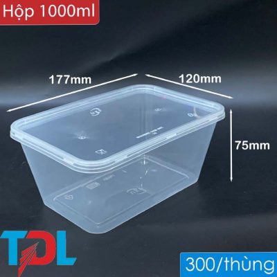 Hộp chữ nhật Microwave 1000ML nắp trong - Bao Bì Tân Đại Long - Công Ty Cổ Phần Đầu Tư Phát Triển Tân Đại Long