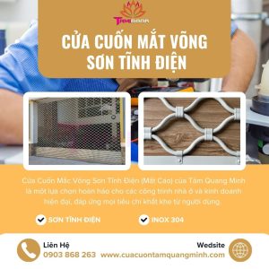 Cửa cuốn mắc võng sơn tĩnh điện