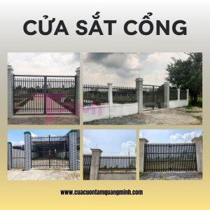 Cửa sắt cổng tâm Quang Minh