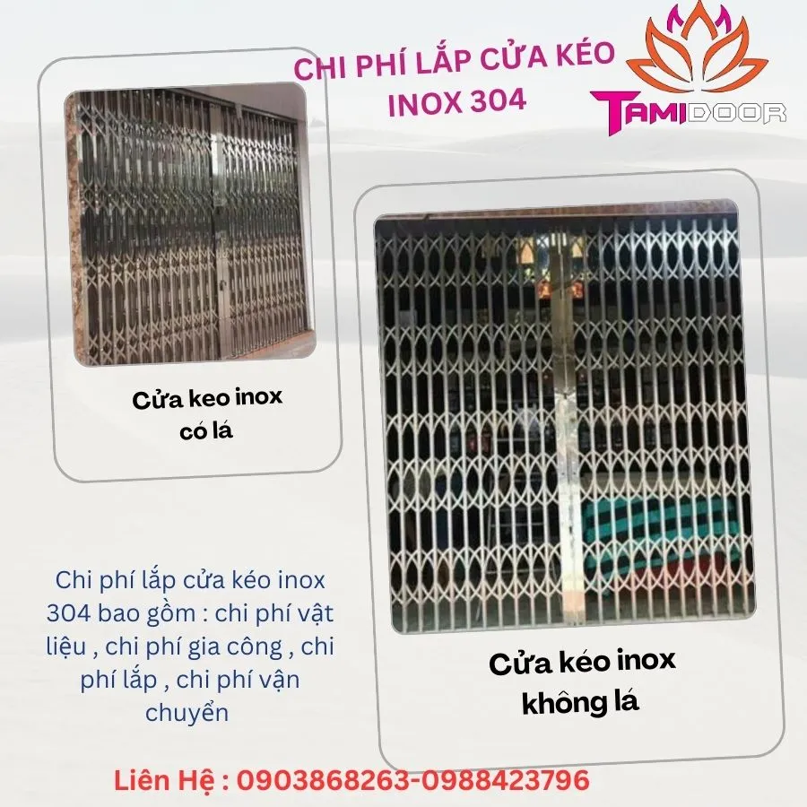 Dự án cửa kéo inox 304