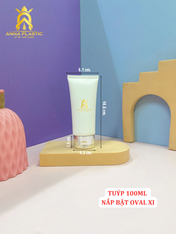 Tuýp 100ml nắp bật Oval Xi