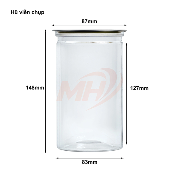 Hũ viền chụp 800ml