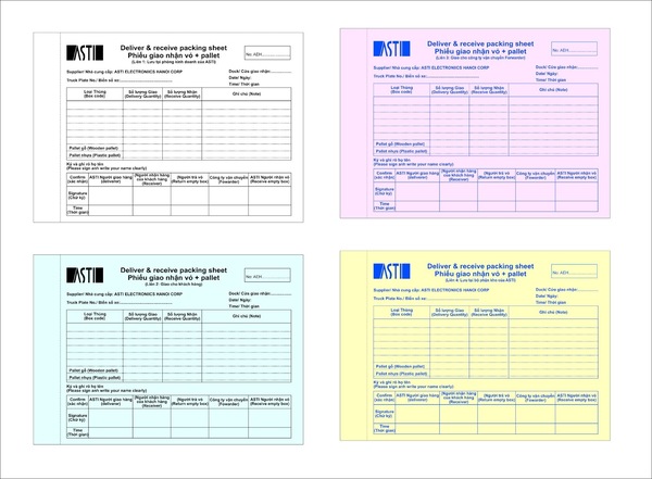 Biểu mẫu Carbonless - In ấn Đại Hoàng - Công Ty TNHH In ấn Đại Hoàng
