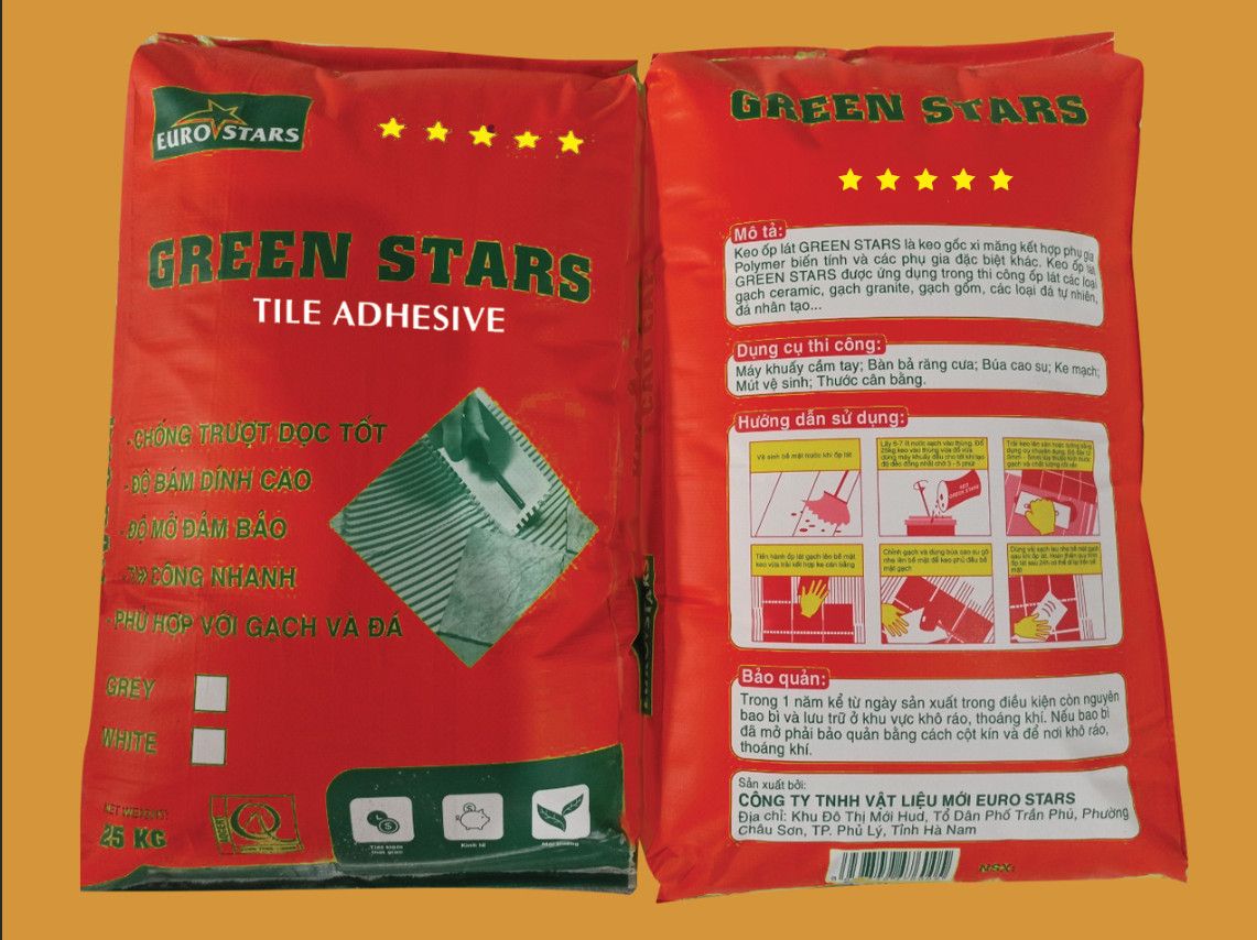 Keo dán gạch Greenstars - Keo ốp Lát Green Stars - Công Ty TNHH Vật Liệu Mới Euro Stars