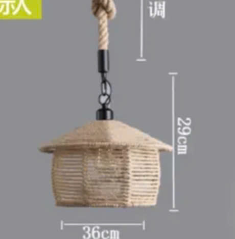 Đèn thả khung sắt hình chum nước quấn thừng