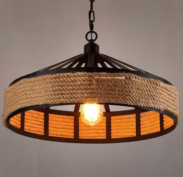 Đèn thả trần hình lồng chim quấn thừng