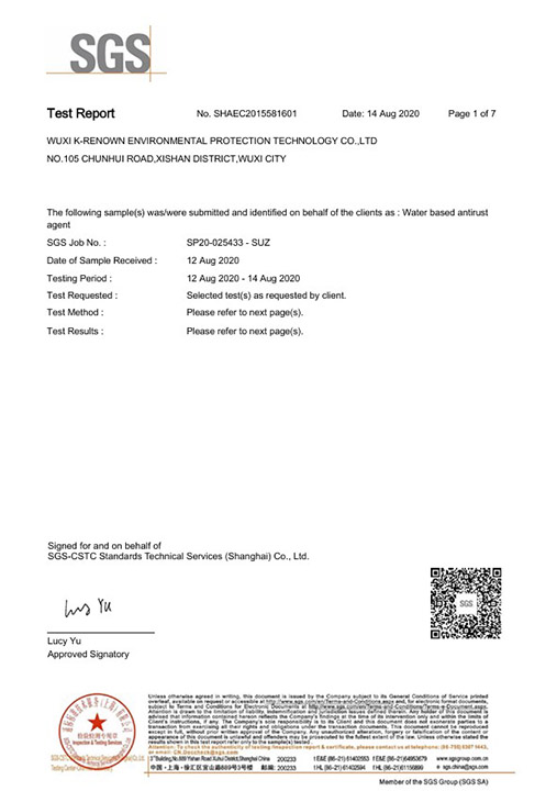 SGS WR2746 - Wuxi K-Renown Environmental Protection Technology Co., Ltd