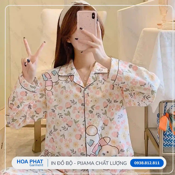 In đồ bộ Pijama - In Chuyển Nhiệt Hòa Phát - Công Ty TNHH Sản Xuất Thương Mại May Mặc Hòa Phát