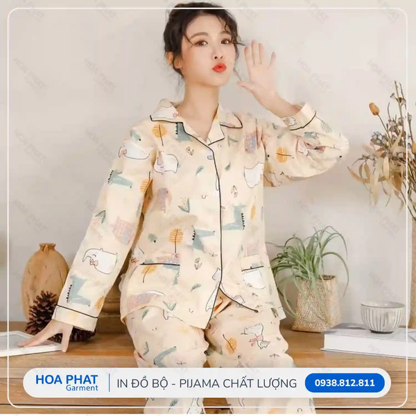 In đồ bộ Pijama - In Chuyển Nhiệt Hòa Phát - Công Ty TNHH Sản Xuất Thương Mại May Mặc Hòa Phát